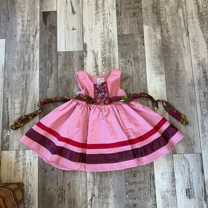 Matilda Jane Pink Dress Floral and Ribbon Accents